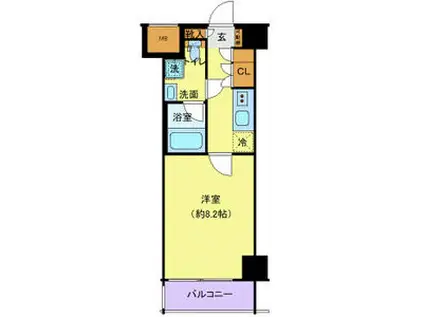 クレヴィスタ大森西(1K/7階)の間取り写真