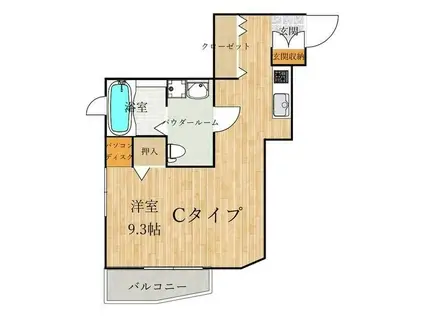 カーサ・ディ・アストゥロ(ワンルーム/3階)の間取り写真