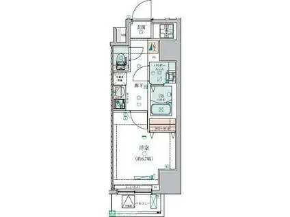 ジェノヴィア錦糸町スカイガーデン(1K/6階)の間取り写真
