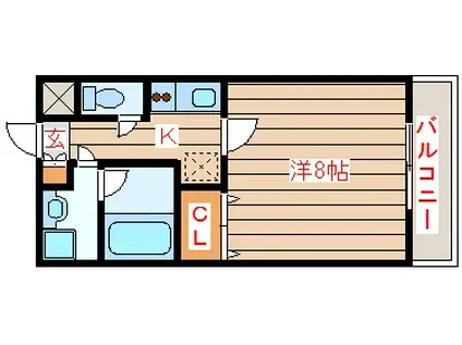 チュアリヒルズI(1K/4階)の間取り写真