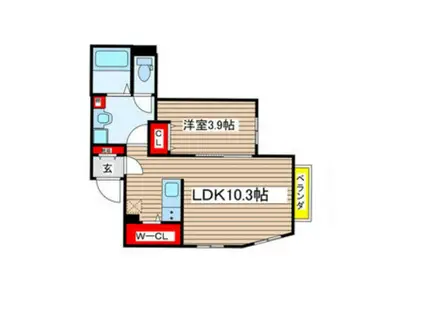 ZECCA桜山(1LDK/3階)の間取り写真