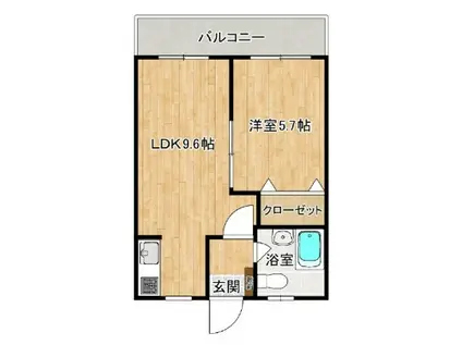 根差部一番館(1LDK/3階)の間取り写真