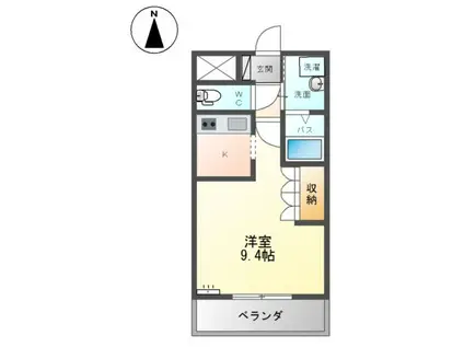 ポラリス(1K/1階)の間取り写真