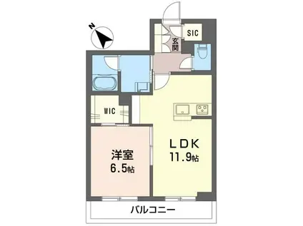 トリシューラ タキザカ(1LDK/3階)の間取り写真