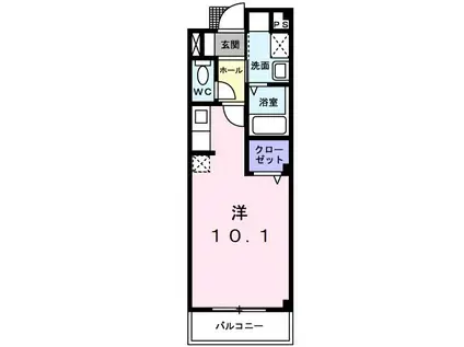 ピュアセルト森尾II(ワンルーム/1階)の間取り写真