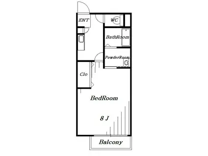 ユイマール末広(1K/2階)の間取り写真