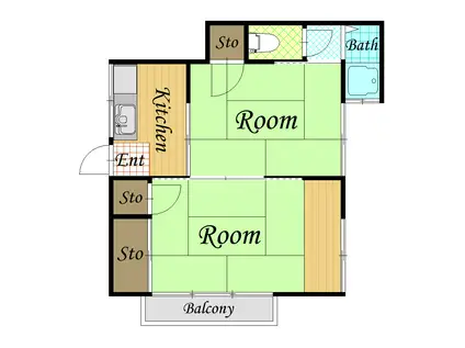 白島荘(2K/2階)の間取り写真