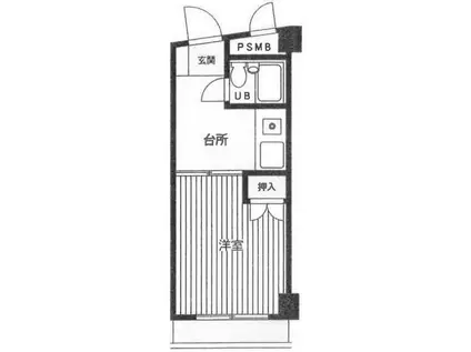石塚ビル(1K/3階)の間取り写真