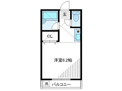 パインレーブ(1K/2階)の間取り写真