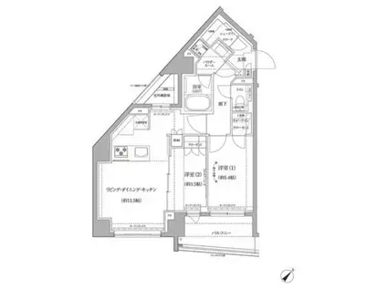 RELUXIA北赤羽(2LDK/4階)の間取り写真
