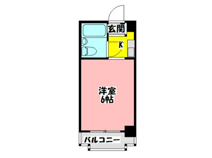 ルネッサンスガーデンヒルズ(1K/11階)の間取り写真