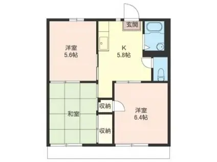 内野コーポ(3K/1階)の間取り写真