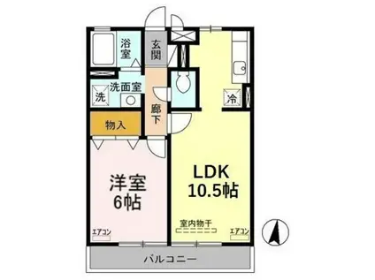 パピリオ(1LDK/3階)の間取り写真
