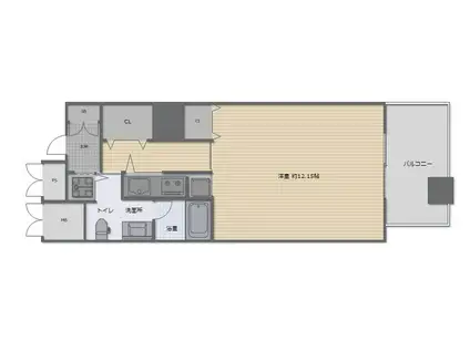 ザ・タワー大阪(ワンルーム/6階)の間取り写真