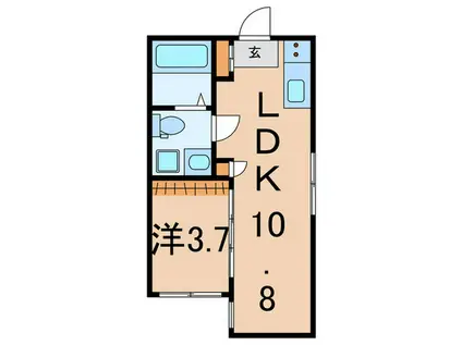 リベラ上平間(1LDK/3階)の間取り写真