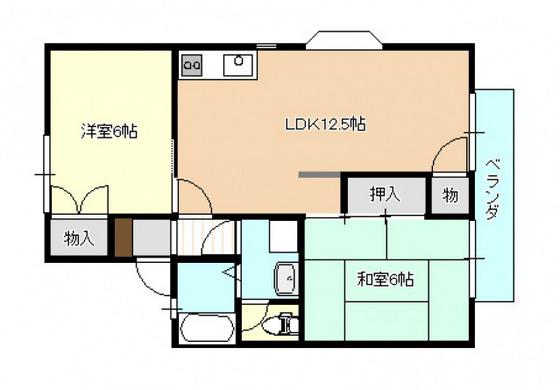 セジュール今村(2LDK/2階)の間取り写真