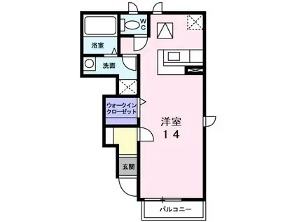カーサ初石II(ワンルーム/1階)の間取り写真