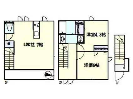 VILLA SYMBIOSE三軒茶屋(2LDK/1階)の間取り写真