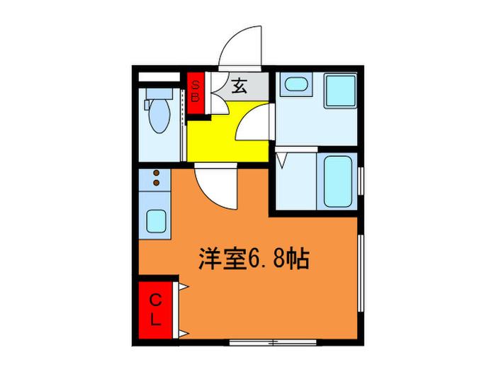 BLUEPALETTE赤羽弁天通(ワンルーム/3階)の間取り写真
