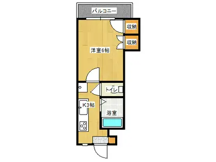 滝川ビル(1K/2階)の間取り写真