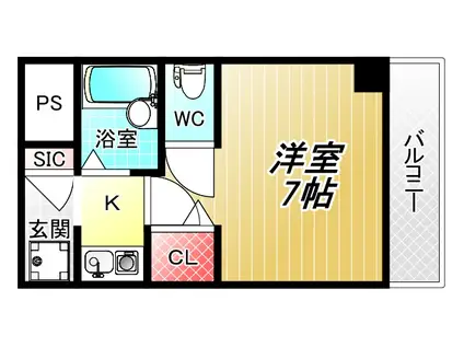 リンクスイン東大阪P-2(1K/2階)の間取り写真