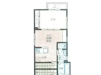ヘッドハウス梅丘(1LDK/3階)の間取り写真