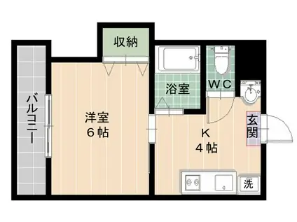 ルネッサンス室見(1K/7階)の間取り写真