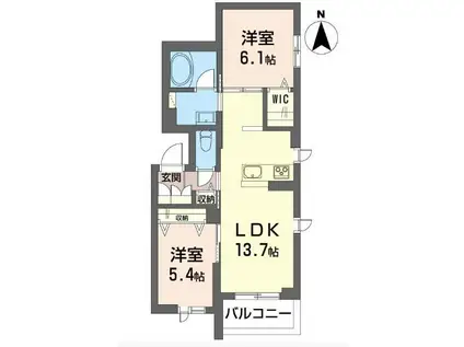 リリエート本太(2LDK/1階)の間取り写真