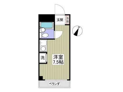 ハイライフ鶴見(ワンルーム/1階)の間取り写真