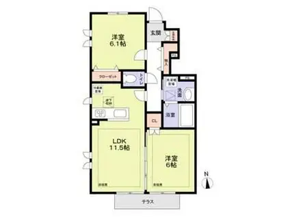 メゾン サクラ(2LDK/1階)の間取り写真