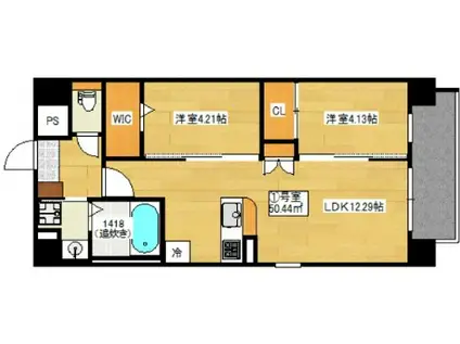 鉄砲町柴崎ビル(2LDK/9階)の間取り写真