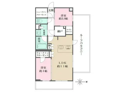 緑が丘1丁目M(2SLDK/3階)の間取り写真