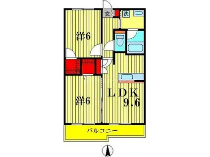 パークサイド新八柱(2LDK/3階)の間取り写真