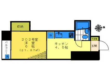 八幡神社愛育園(1K/2階)の間取り写真