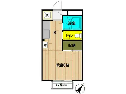 HOMEYハイツ(1K/2階)の間取り写真