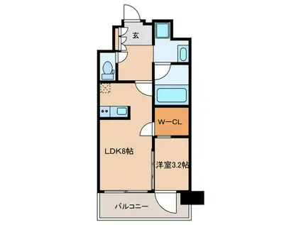 コンフォリアリブ京橋(1LDK/6階)の間取り写真