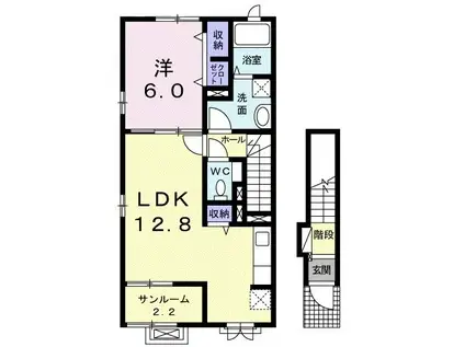 ボニート(1LDK/2階)の間取り写真