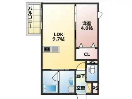 GRANDCIA PLUS(1LDK/3階)の間取り写真