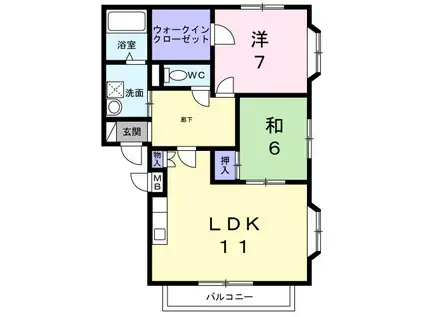 グランデ・グローヴ(2LDK/2階)の間取り写真