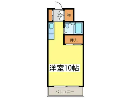 しんたくハイツ南大通(ワンルーム/6階)の間取り写真