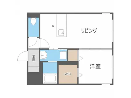 ALEGRIA発寒南 (1LDK/3階)の間取り写真