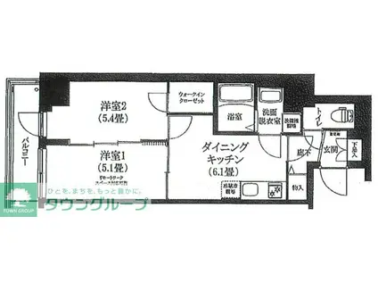 アイル ノヴェル駒込(2DK/12階)の間取り写真