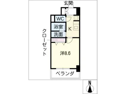 レジディア高岳(1K/5階)の間取り写真