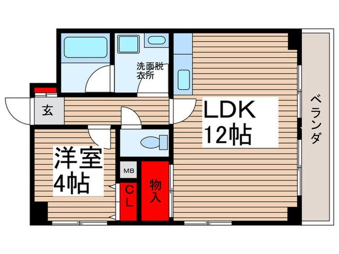 サニースカイ(1LDK/6階)の間取り写真