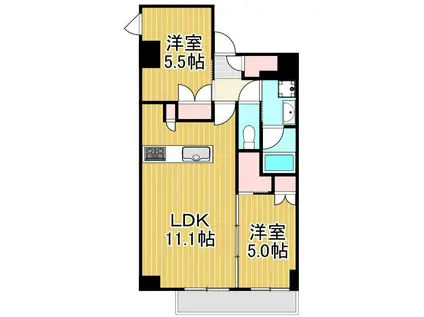 ジェノヴィア西新井(2LDK/1階)の間取り写真