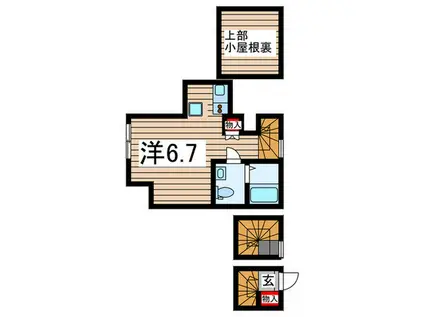 ラヴィエベール小岩(ワンルーム/3階)の間取り写真