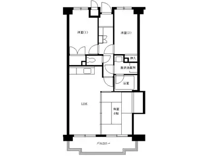 ロイヤルシティ四番館(3LDK/4階)の間取り写真