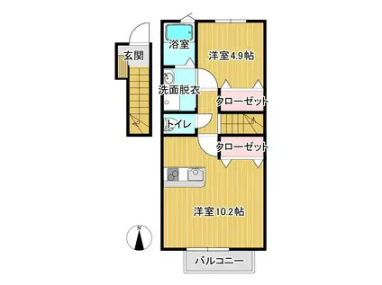 ALTAIRA(1LDK/2階)の間取り写真