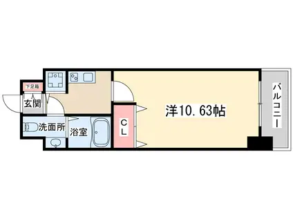 エスリード福島・リバーフロント(1K/7階)の間取り写真