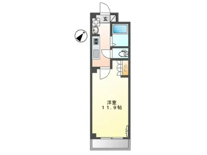 BROOKSTONE横濱(1K/3階)の間取り写真